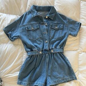 Denim Shorts  Romper